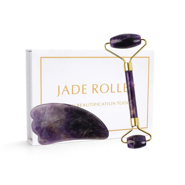 Violet Gua-Sha Roller Set - Skin Glam Tech™
