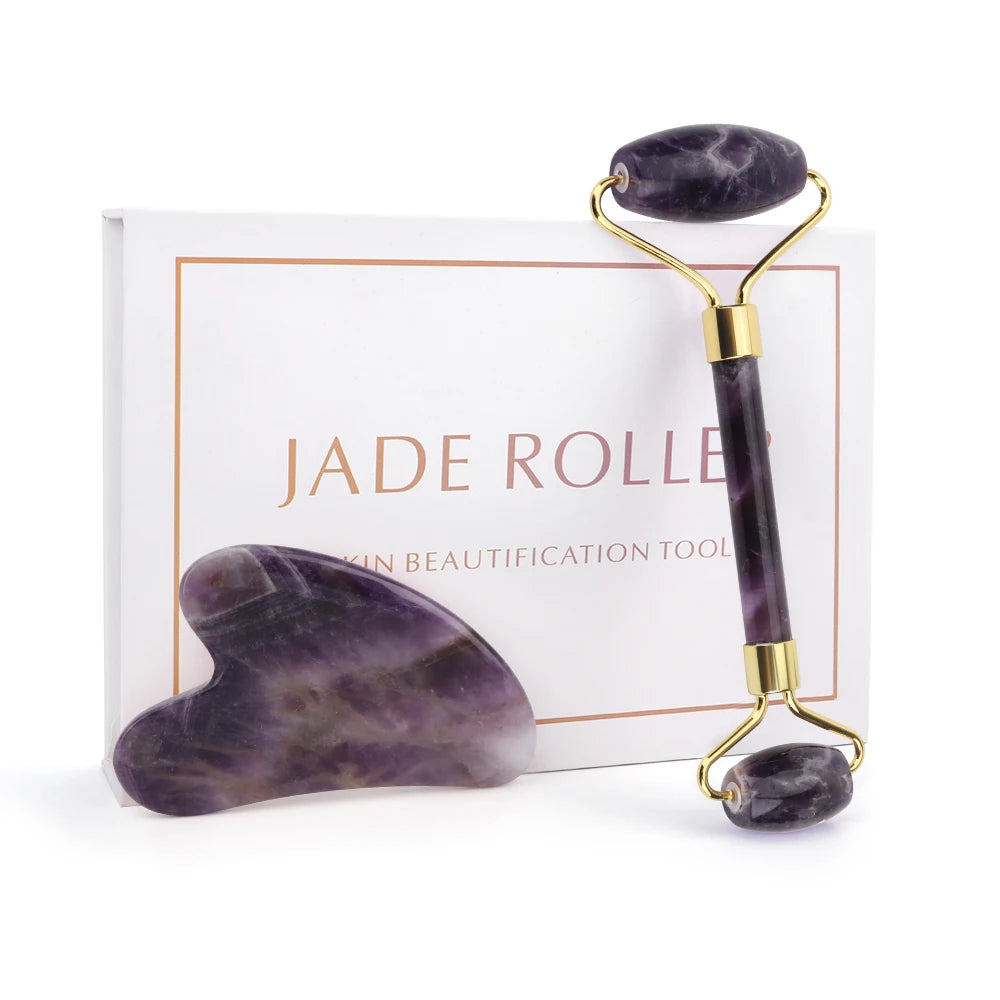 Violet Gua-Sha Roller Set - Skin Glam Tech™
