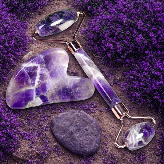 Violet Gua-Sha Roller Set - Skin Glam Tech™